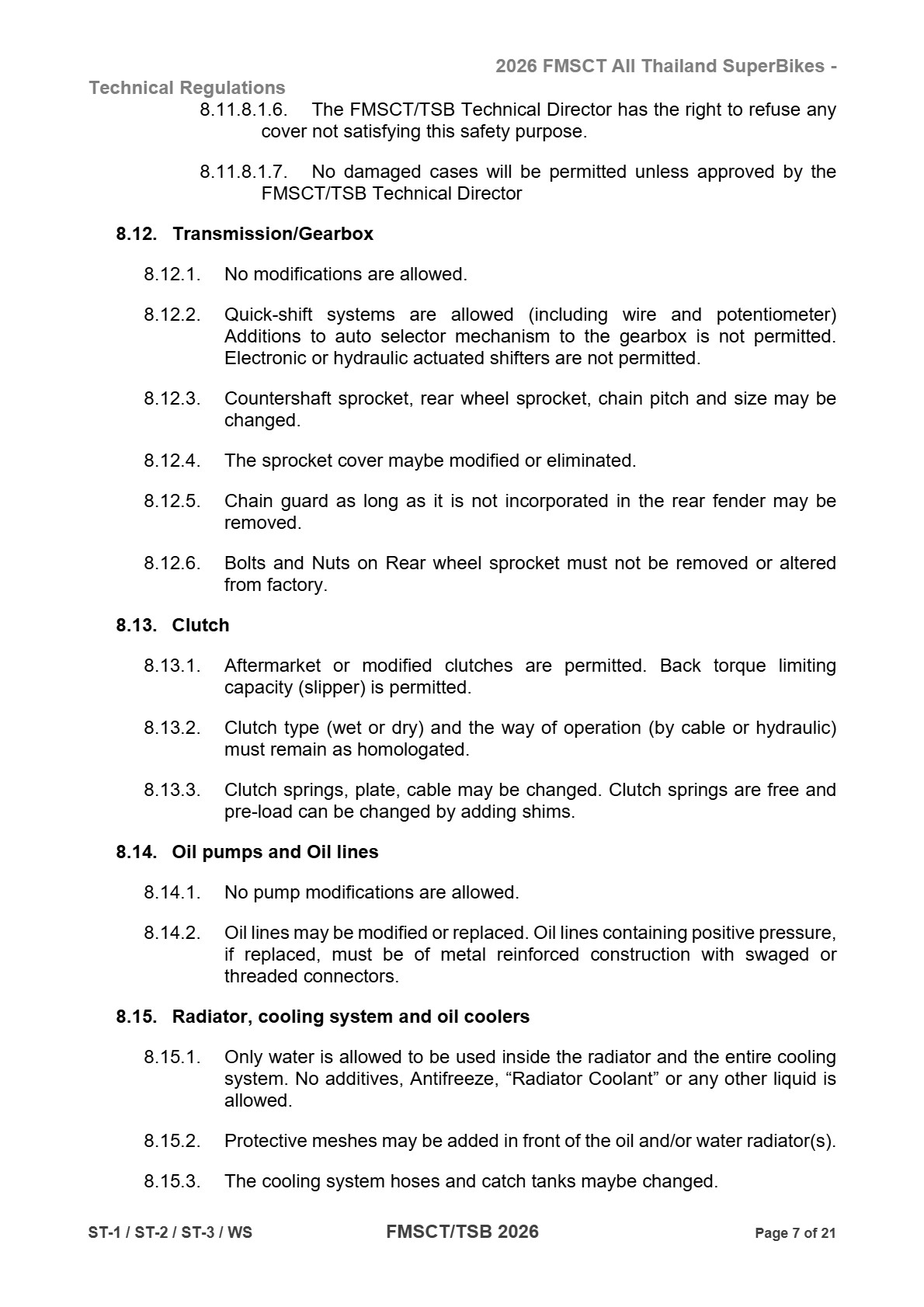 Page 7 of 2026 FMSCTTSB SuperStock 1000 Technical Regulations Rev1