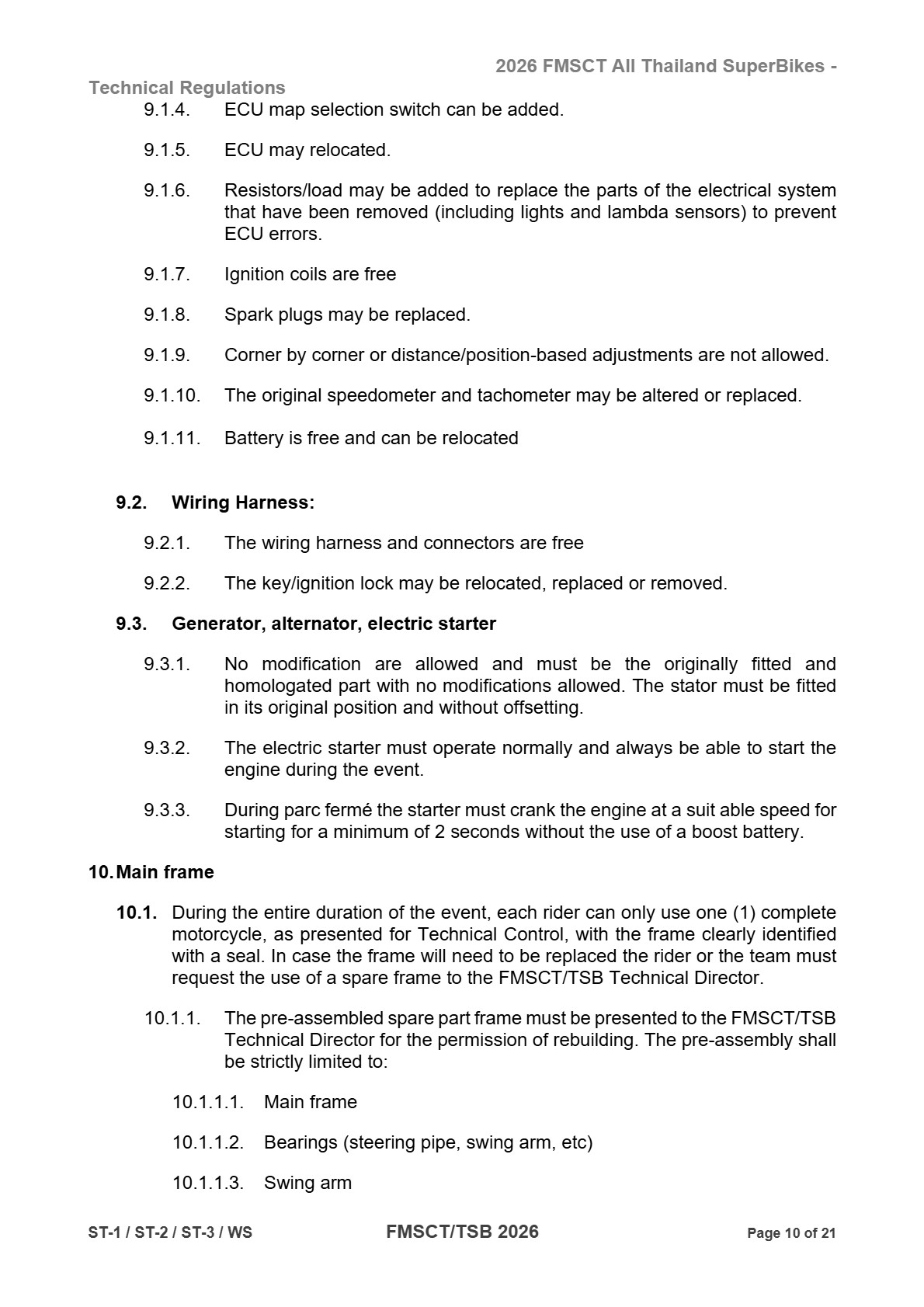 Page 10 of 2026 FMSCTTSB SuperStock 1000 Technical Regulations Rev1
