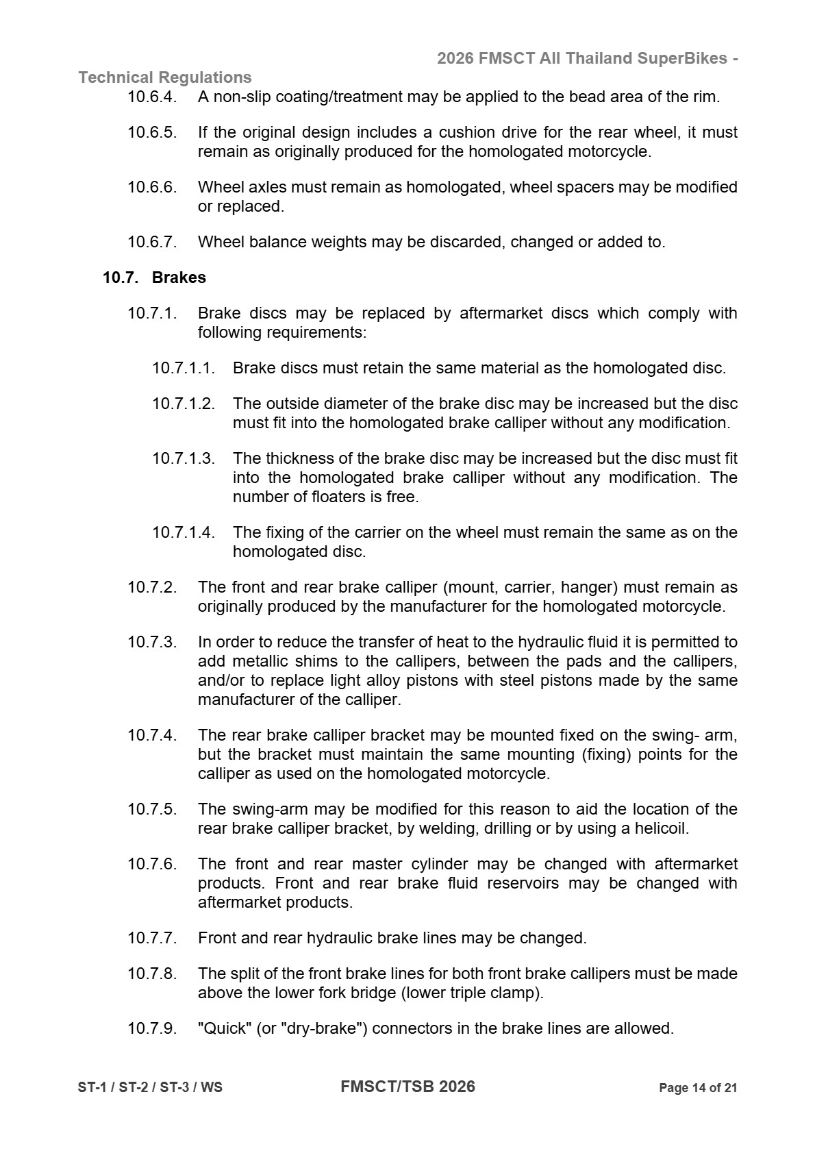 Page 14 of 2026 FMSCTTSB SuperStock 1000 Technical Regulations Rev1