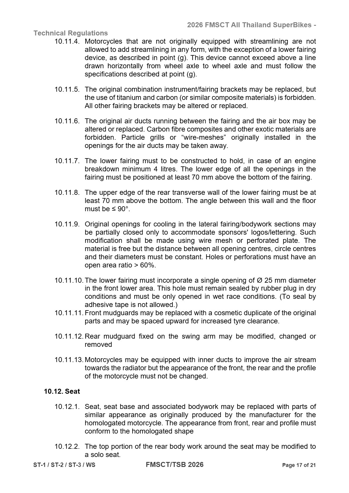 Page 17 of 2026 FMSCTTSB SuperStock 1000 Technical Regulations Rev1