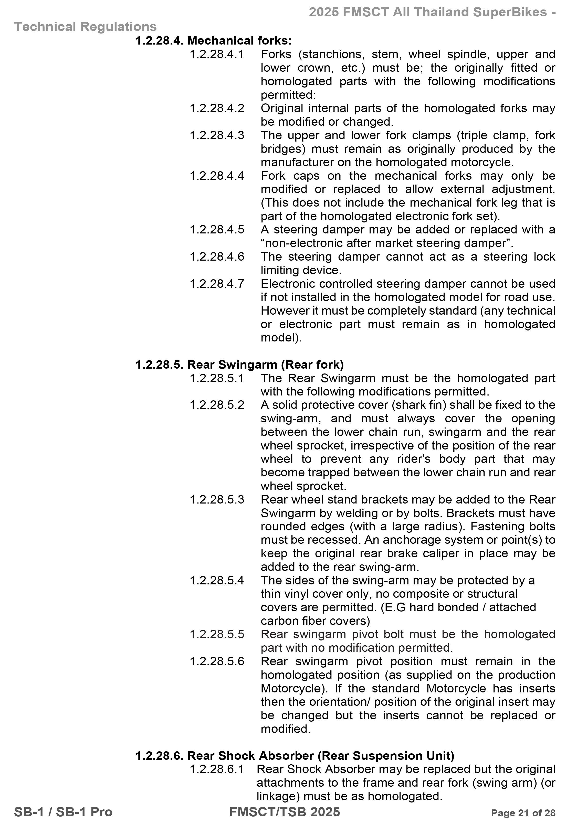 Page 21 of 2025 FMSCTTSB SuperBike 1000 Technical Regulations SB1-SB1Pro V1.4