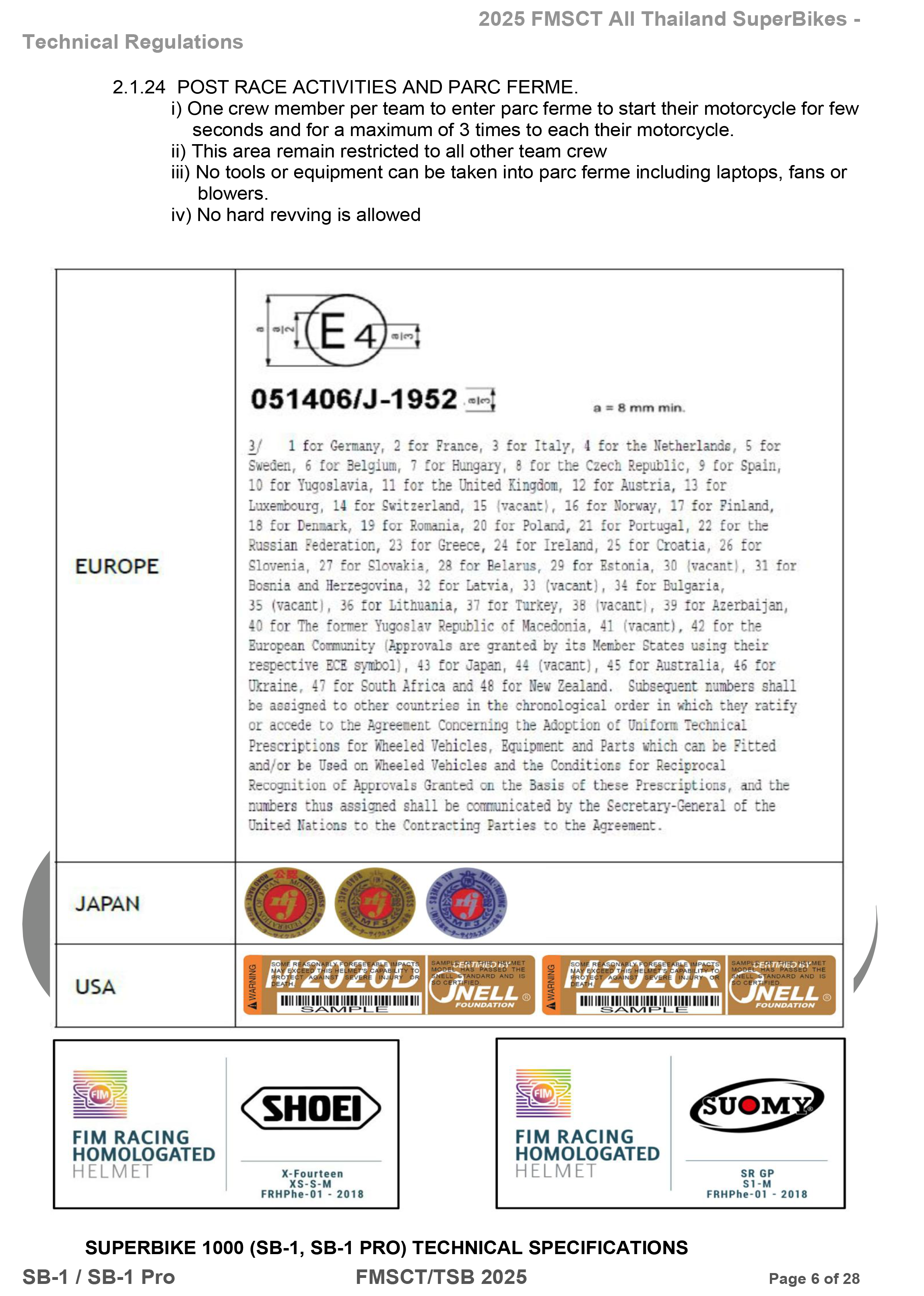 Page 6 of 2025 FMSCTTSB SuperBike 1000 Technical Regulations SB1-SB1Pro V1.4