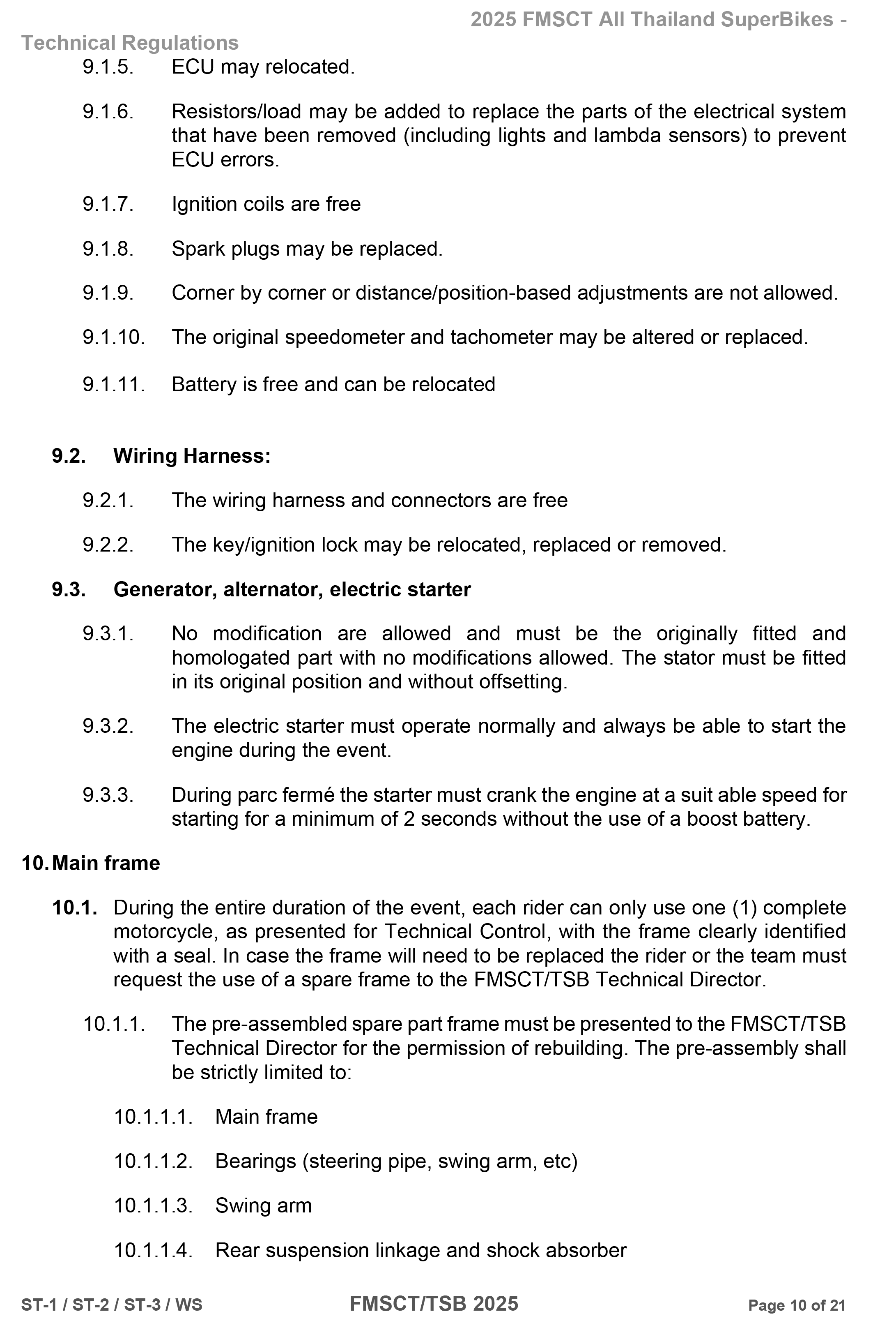 Page 10 of 2025 FMSCTTSB SuperStock 1000 Technical Regulations Rev1.2